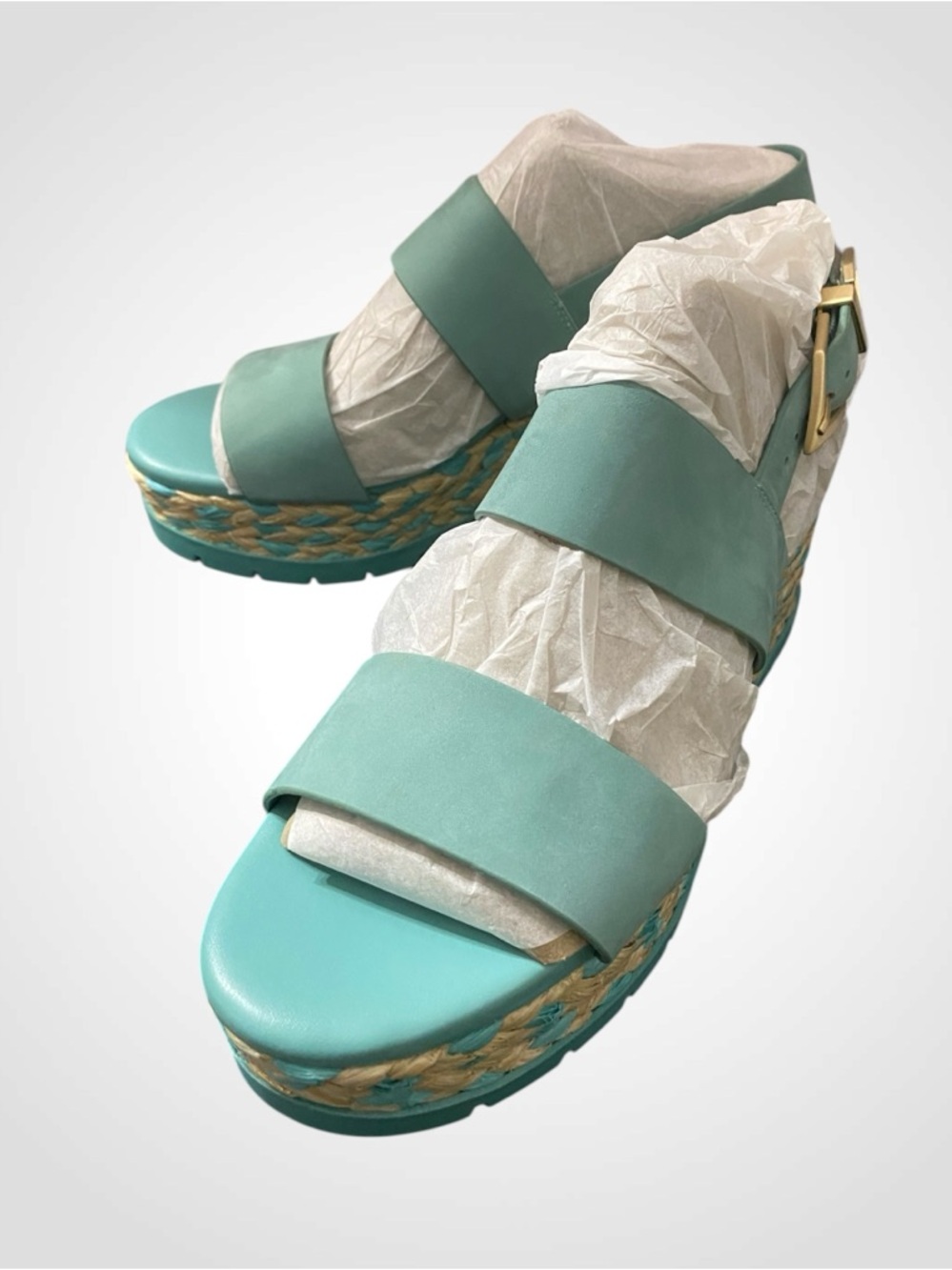 Vince Camuto Turquoise Platform Espadrille Sandals